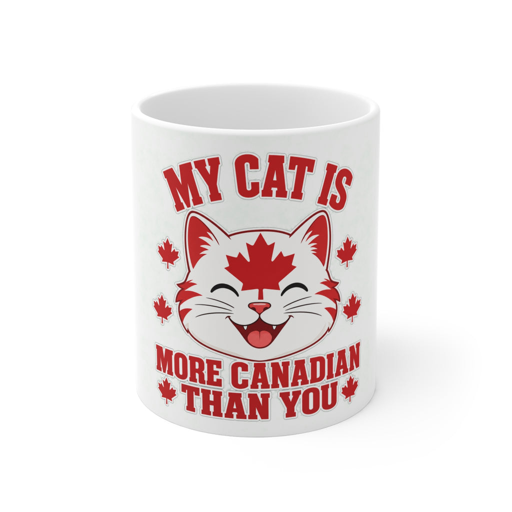 Mug Mon chat est plus Canadien que toi — Tasse à café drôle Chat Canadien (325 ml)