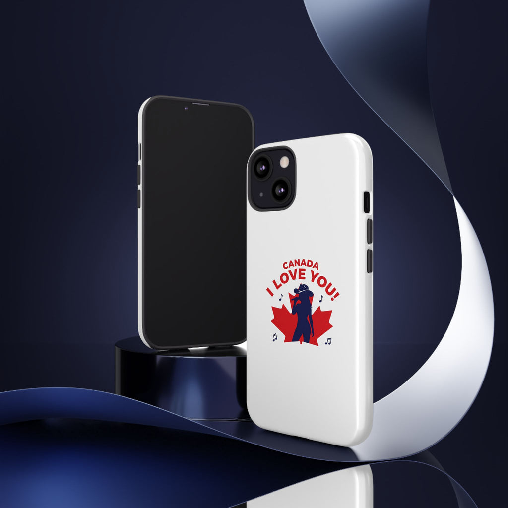 Canada I Love You Phone Case — Maple Leaf Singing Moose Patriotic iPhone Cover
