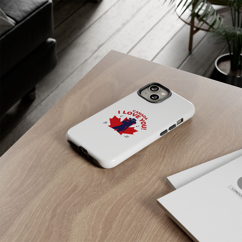 Canada I Love You Phone Case — Maple Leaf Singing Moose Patriotic iPhone Cover
