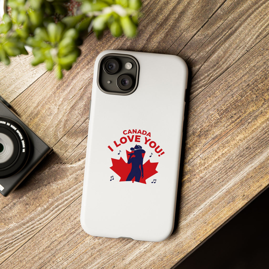 Canada I Love You Phone Case — Maple Leaf Singing Moose Patriotic iPhone Cover