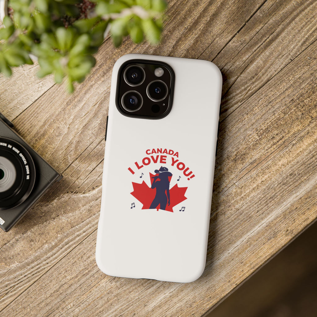 Canada I Love You Phone Case — Maple Leaf Singing Moose Patriotic iPhone Cover