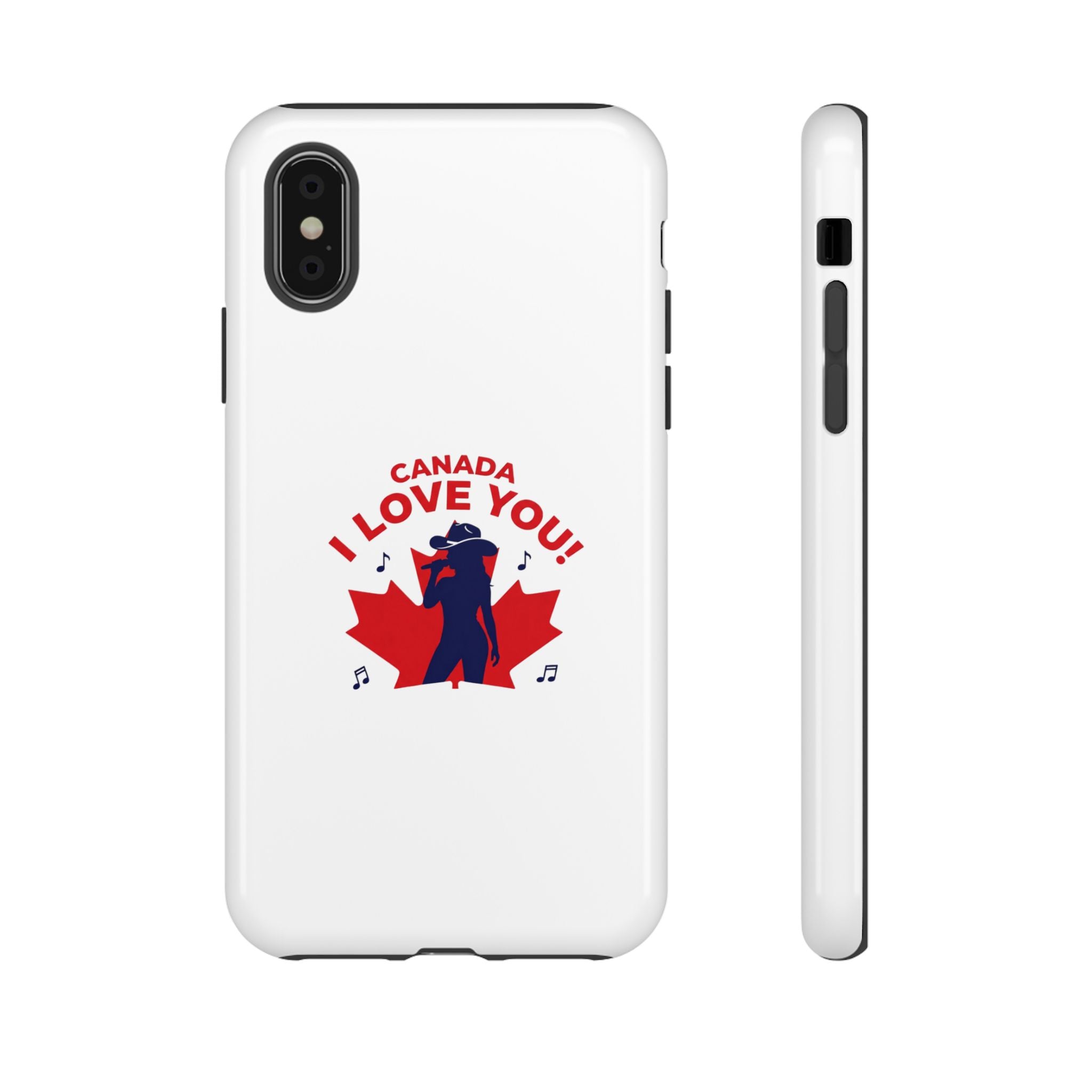 Canada I Love You Phone Case — Maple Leaf Singing Moose Patriotic iPhone Cover
