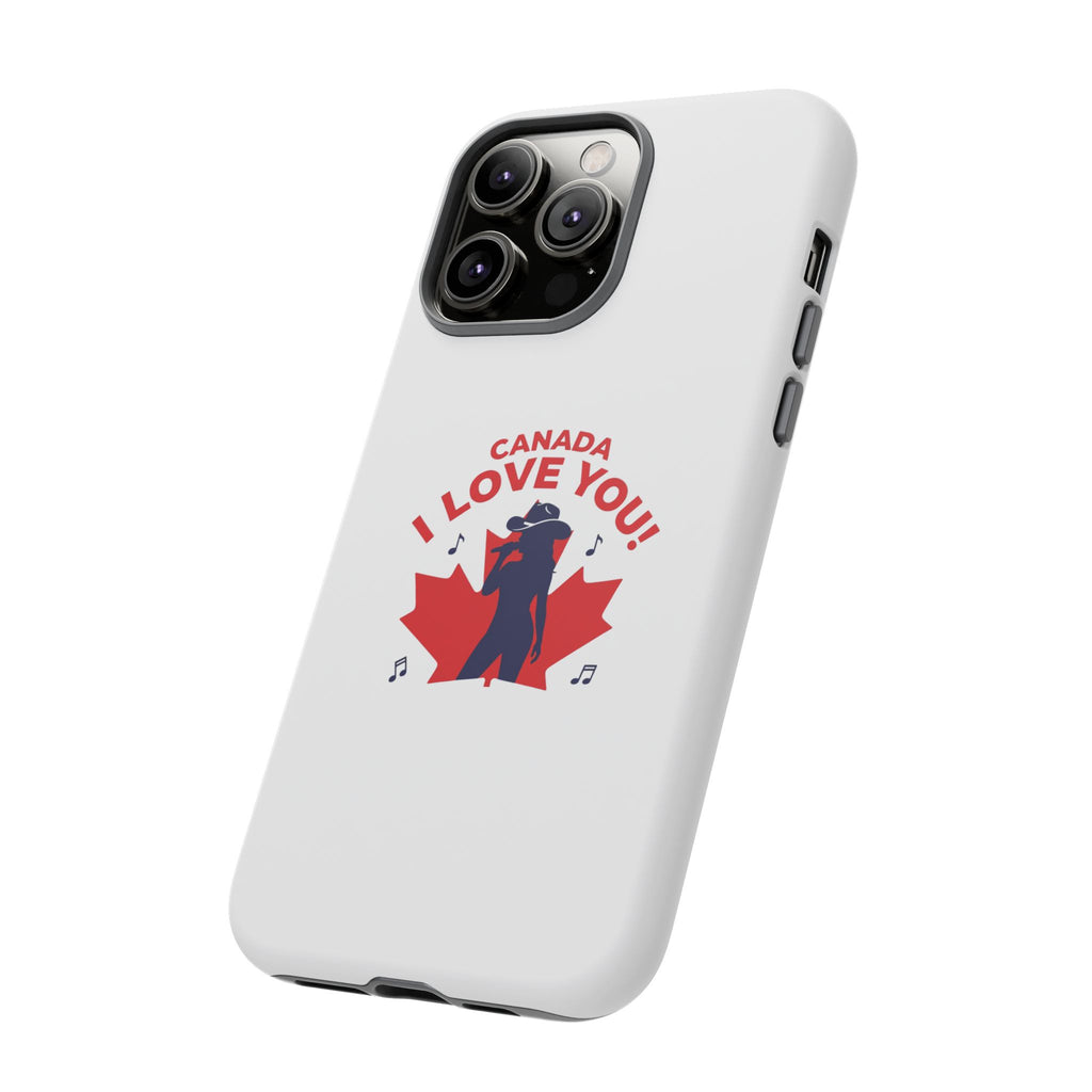 Canada I Love You Phone Case — Maple Leaf Singing Moose Patriotic iPhone Cover
