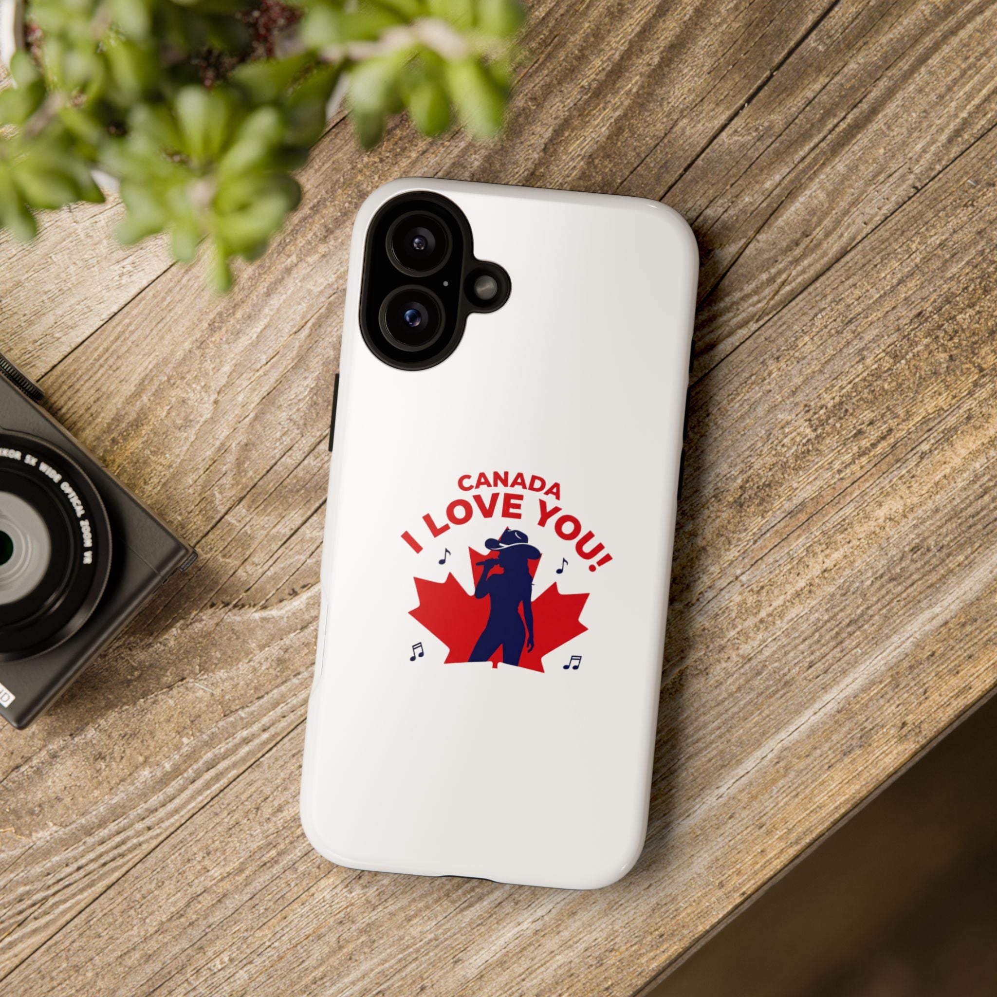 Canada I Love You Phone Case — Maple Leaf Singing Moose Patriotic iPhone Cover