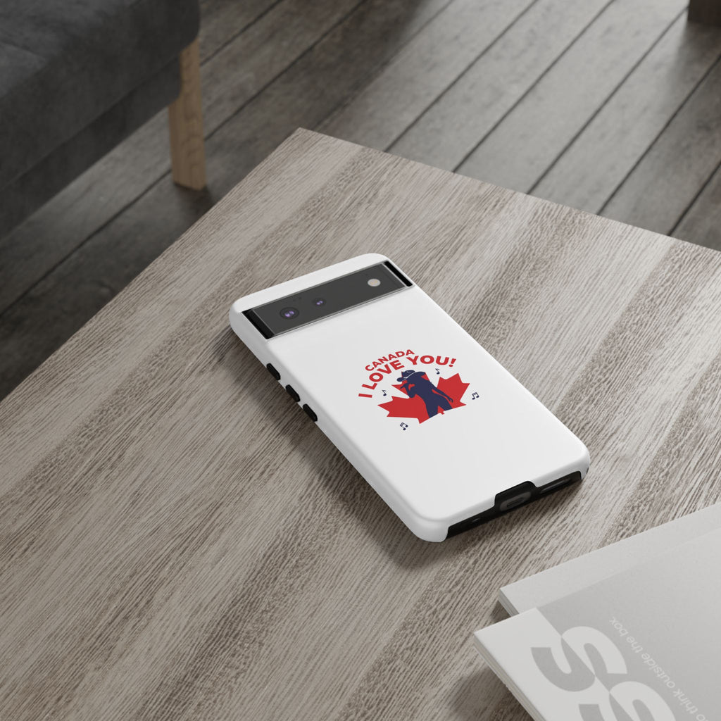 Canada I Love You Phone Case — Maple Leaf Singing Moose Patriotic iPhone Cover