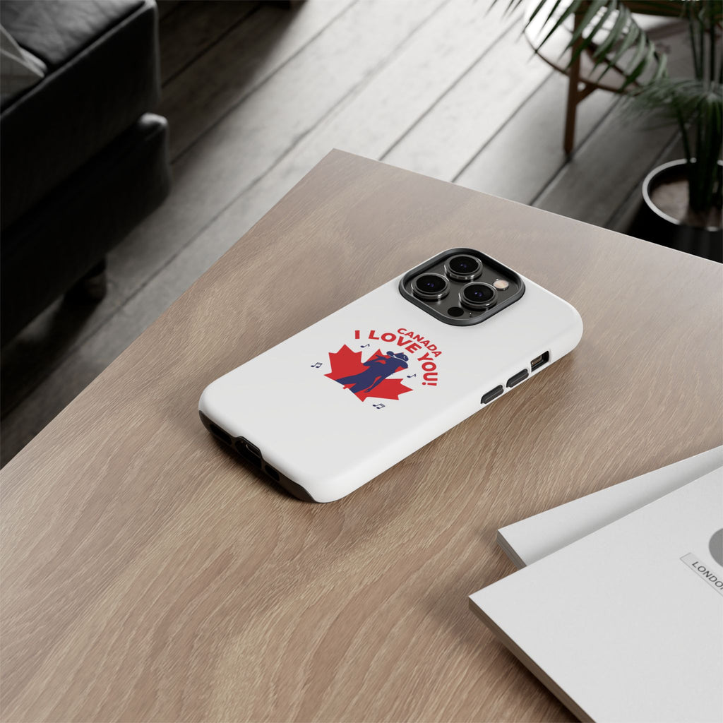 Canada I Love You Phone Case — Maple Leaf Singing Moose Patriotic iPhone Cover