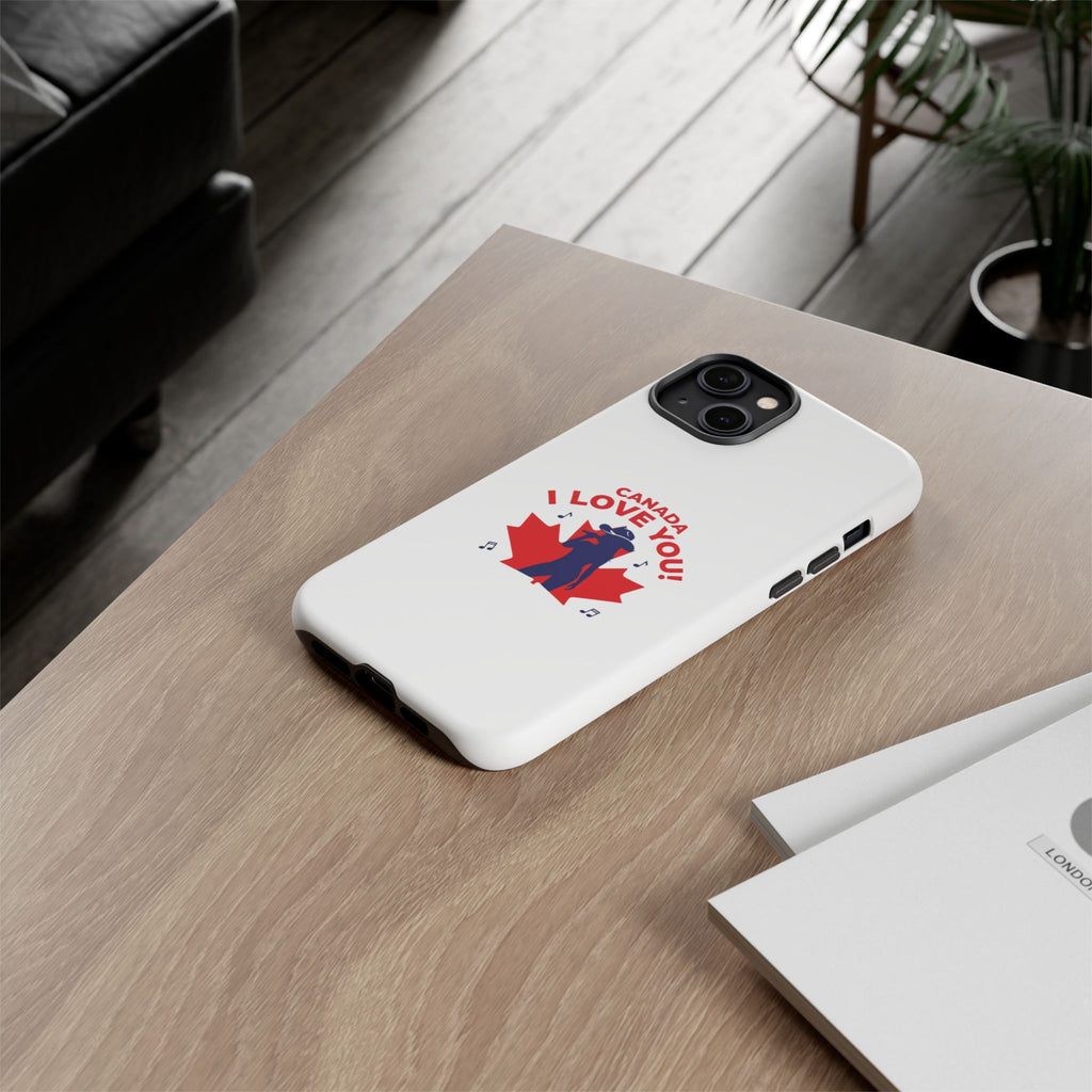 Canada I Love You Phone Case — Maple Leaf Singing Moose Patriotic iPhone Cover