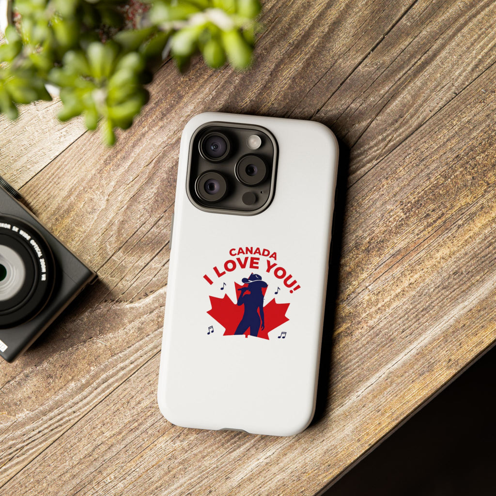 Canada I Love You Phone Case — Maple Leaf Singing Moose Patriotic iPhone Cover