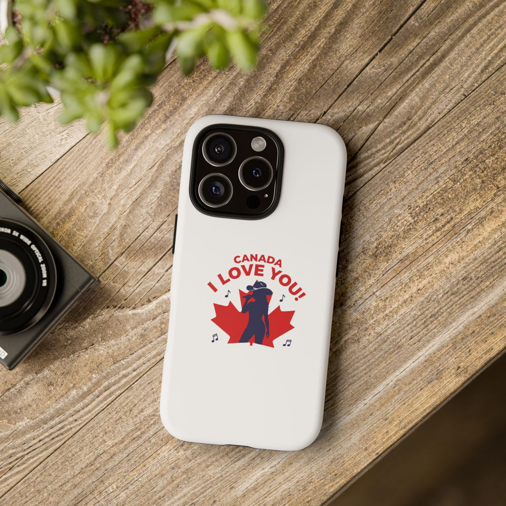 Canada I Love You Phone Case — Maple Leaf Singing Moose Patriotic iPhone Cover