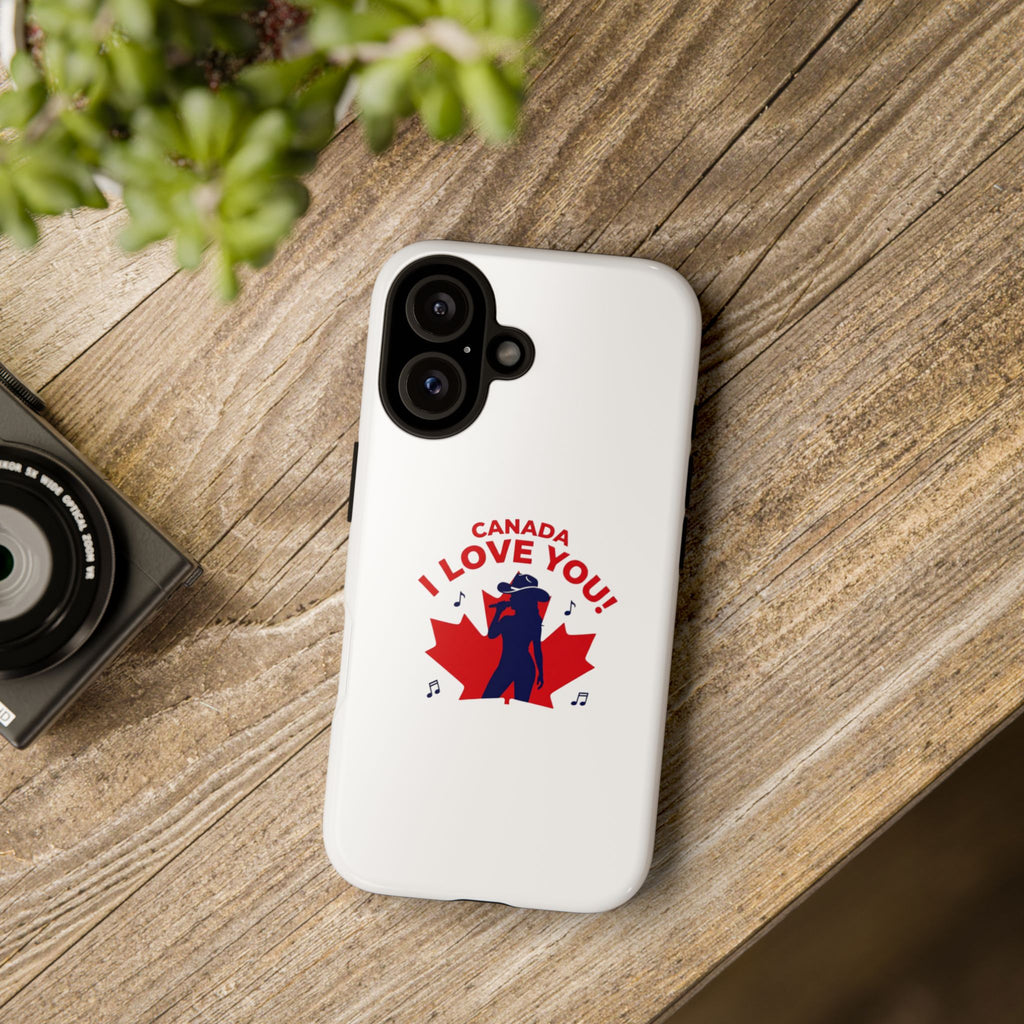Canada I Love You Phone Case — Maple Leaf Singing Moose Patriotic iPhone Cover