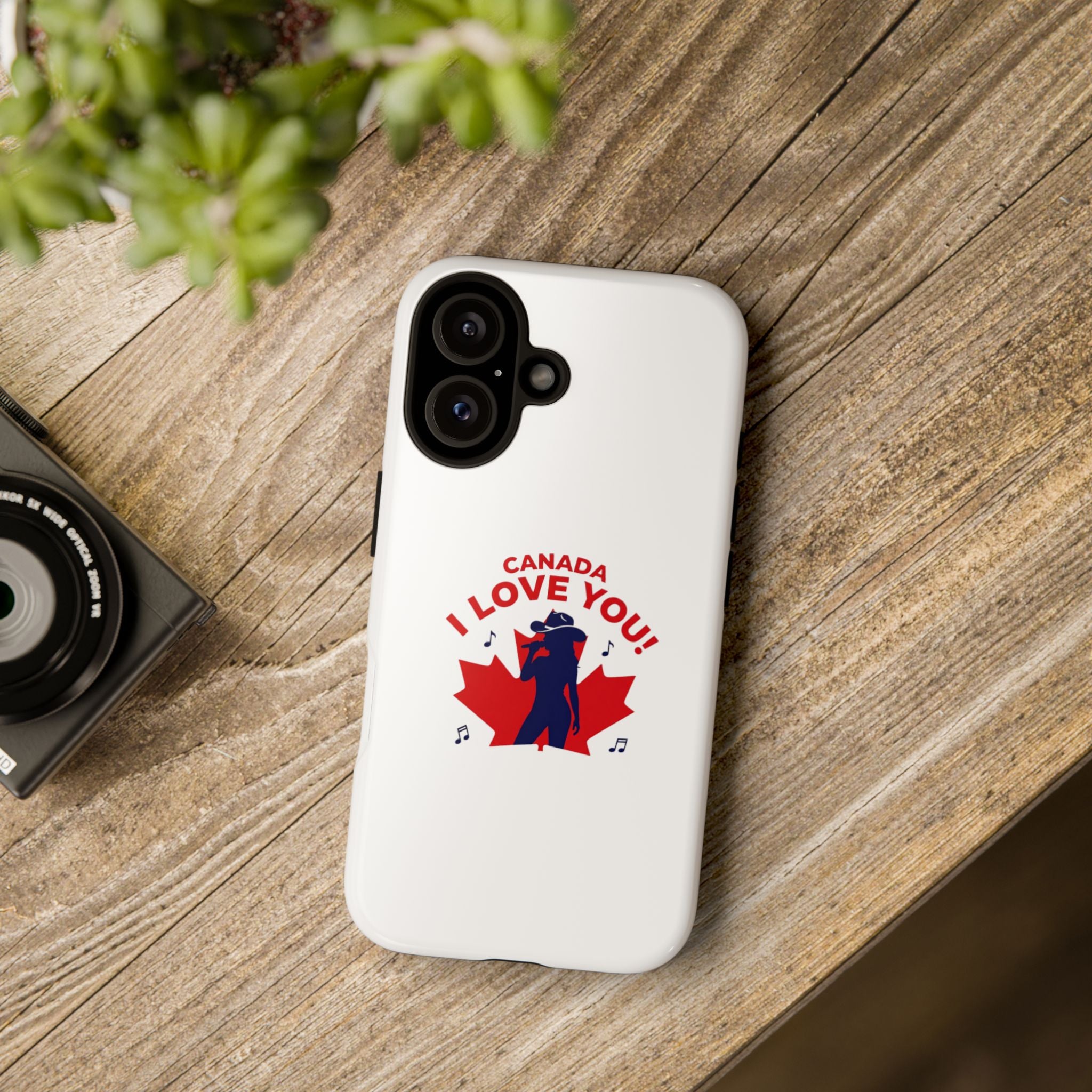 Canada I Love You Phone Case — Maple Leaf Singing Moose Patriotic iPhone Cover