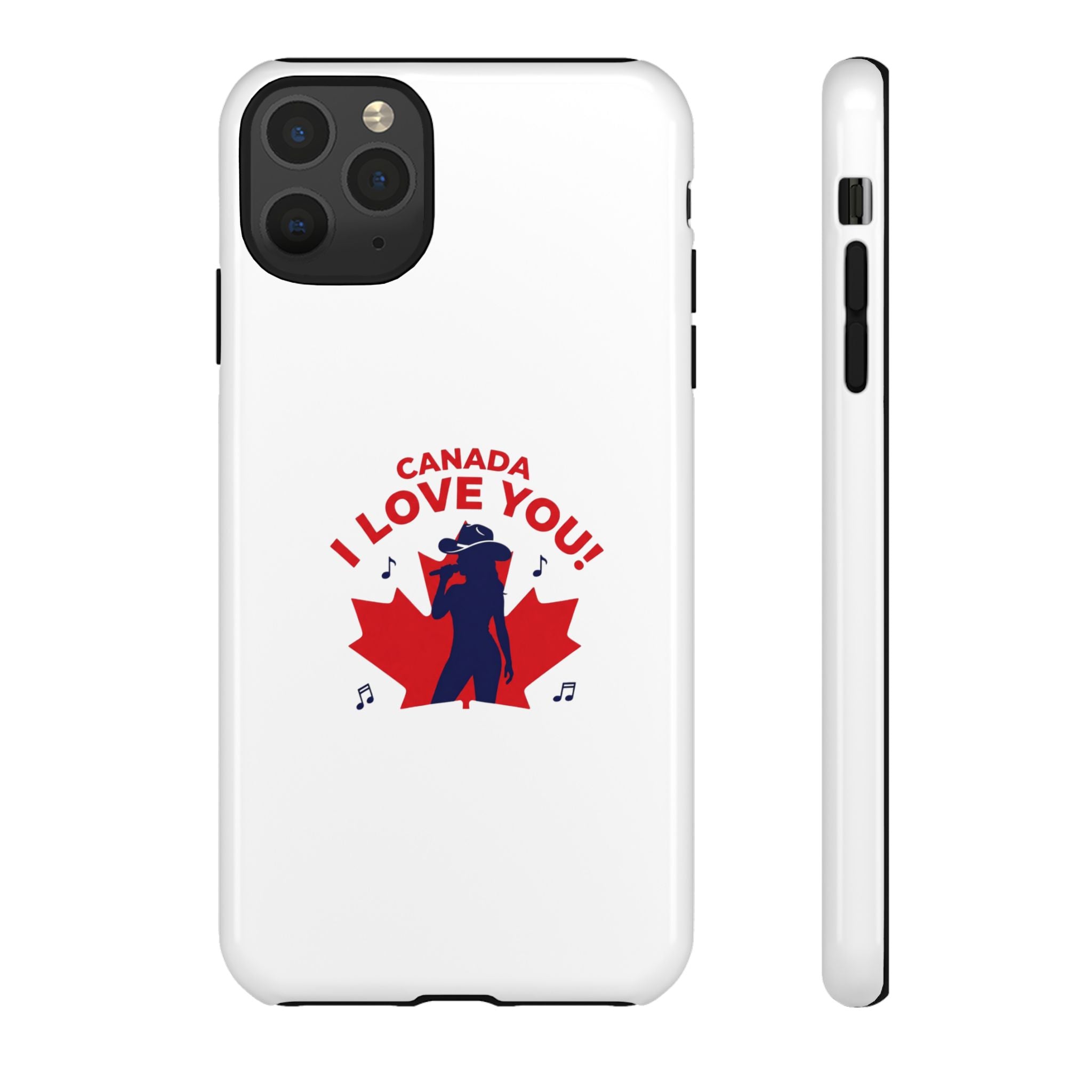 Canada I Love You Phone Case — Maple Leaf Singing Moose Patriotic iPhone Cover