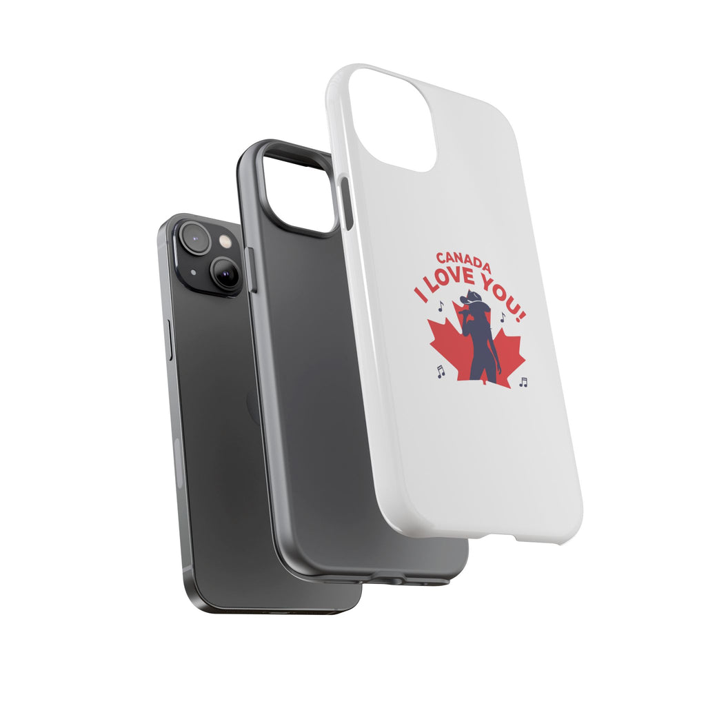 Canada I Love You Phone Case — Maple Leaf Singing Moose Patriotic iPhone Cover