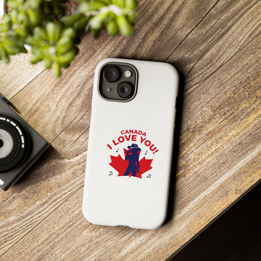 Canada I Love You Phone Case — Maple Leaf Singing Moose Patriotic iPhone Cover