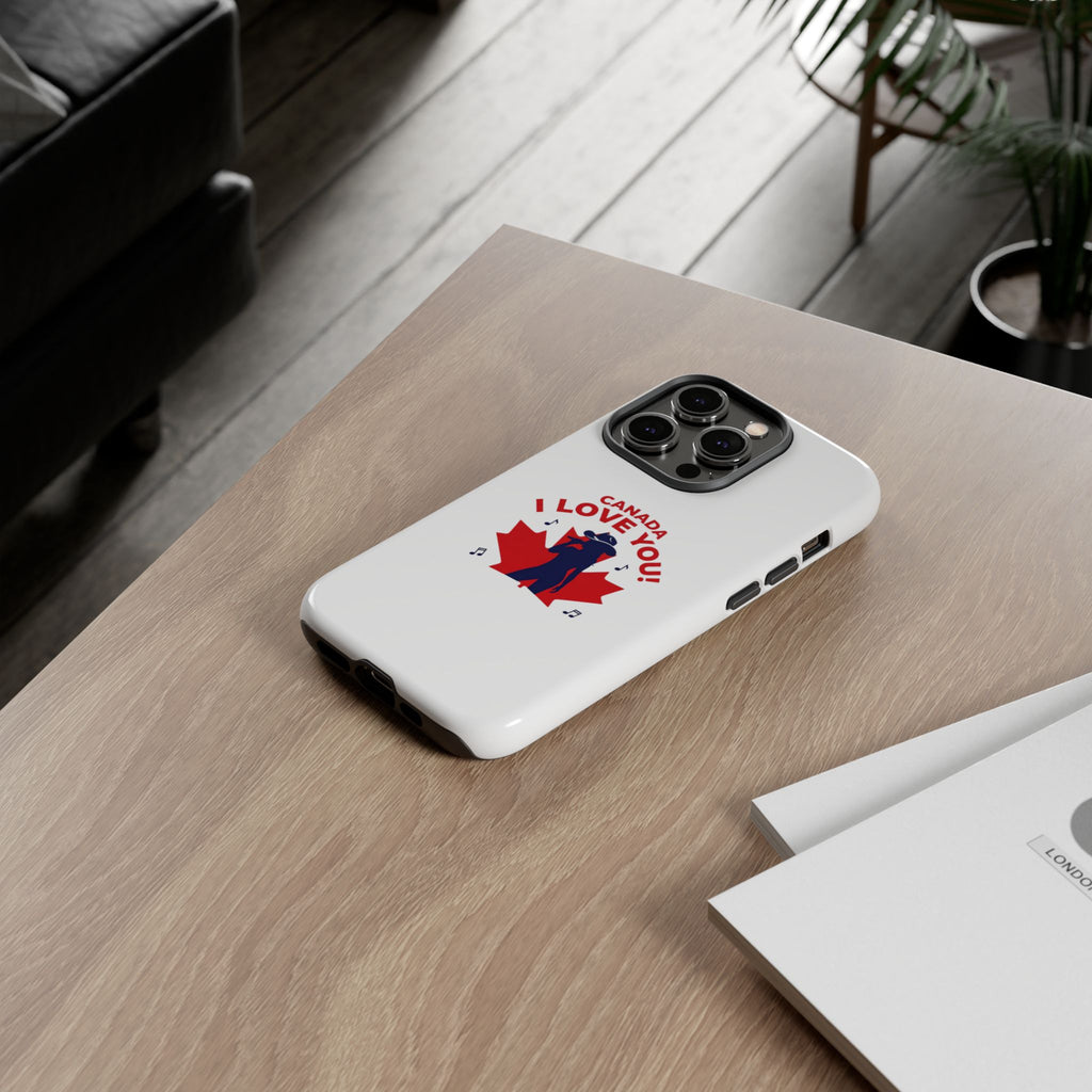 Canada I Love You Phone Case — Maple Leaf Singing Moose Patriotic iPhone Cover
