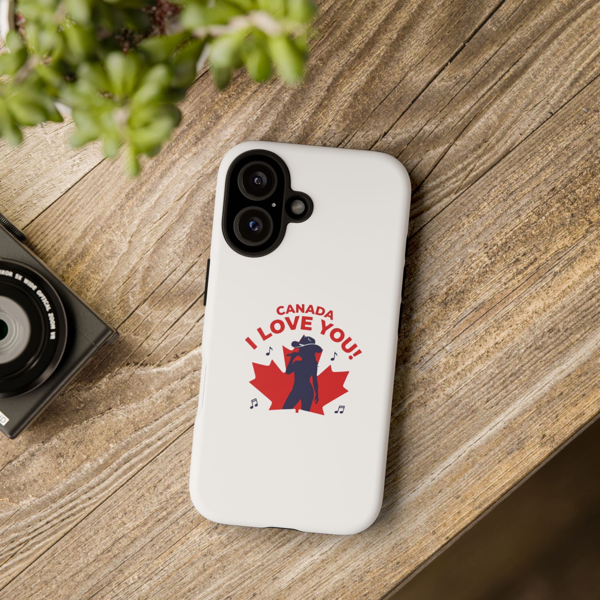 Canada I Love You Phone Case — Maple Leaf Singing Moose Patriotic iPhone Cover