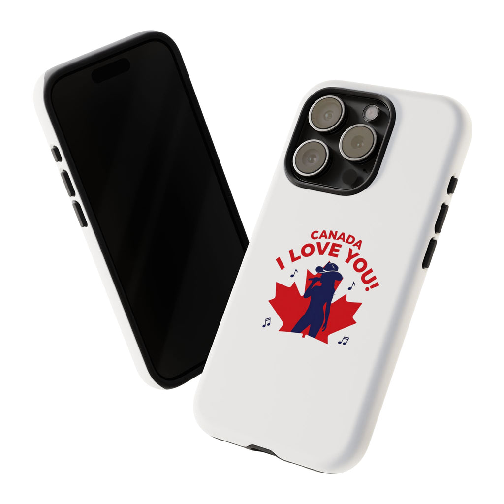 Canada I Love You Phone Case — Maple Leaf Singing Moose Patriotic iPhone Cover