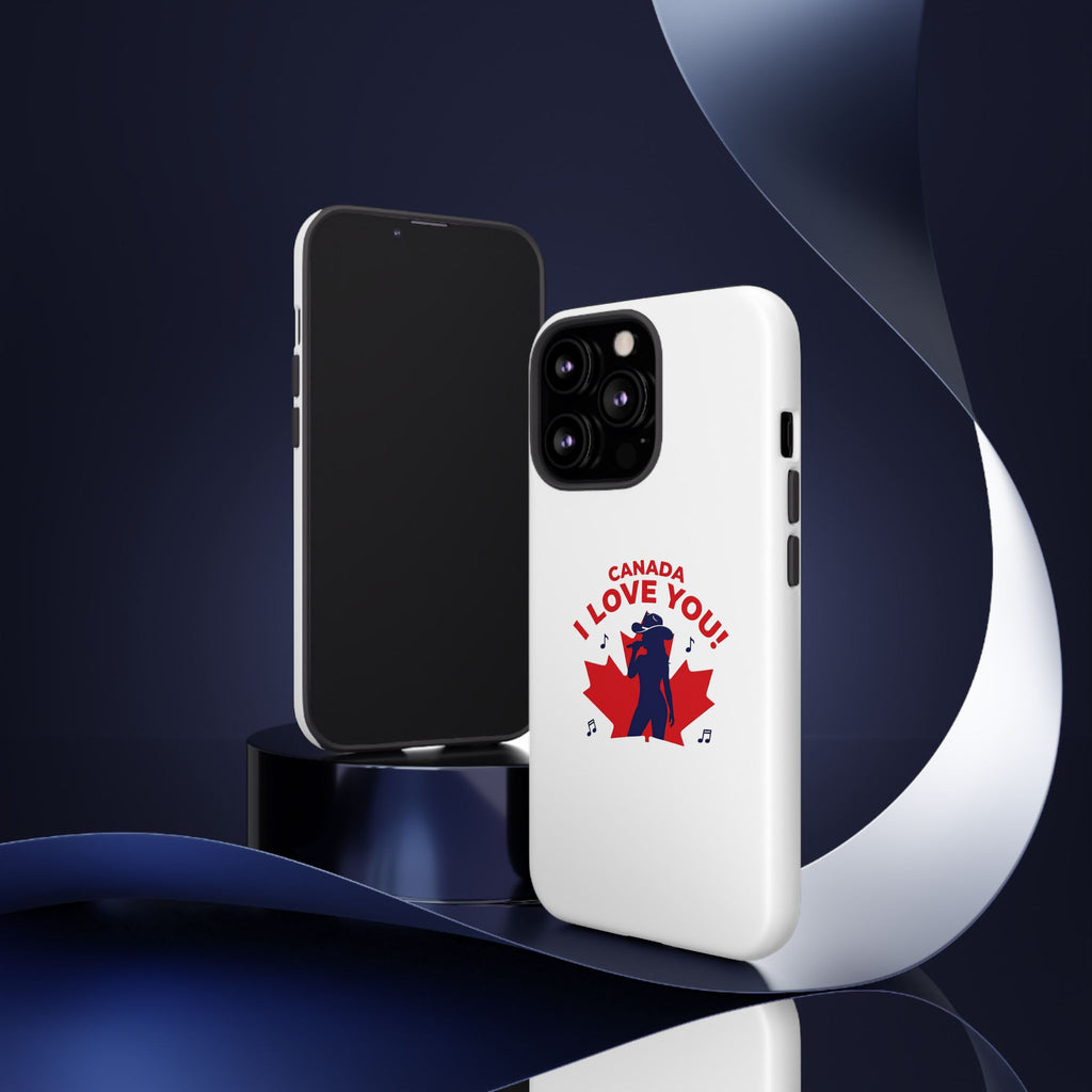 Canada I Love You Phone Case — Maple Leaf Singing Moose Patriotic iPhone Cover