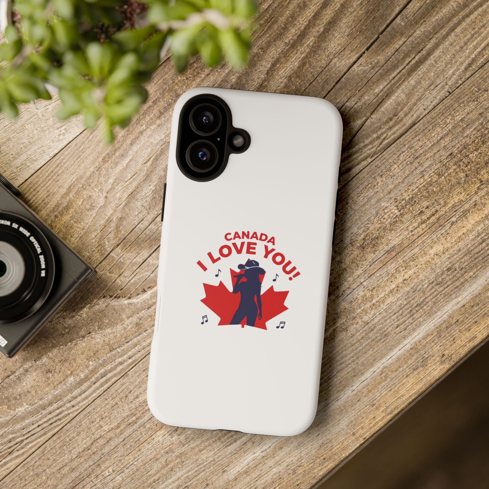 Canada I Love You Phone Case — Maple Leaf Singing Moose Patriotic iPhone Cover