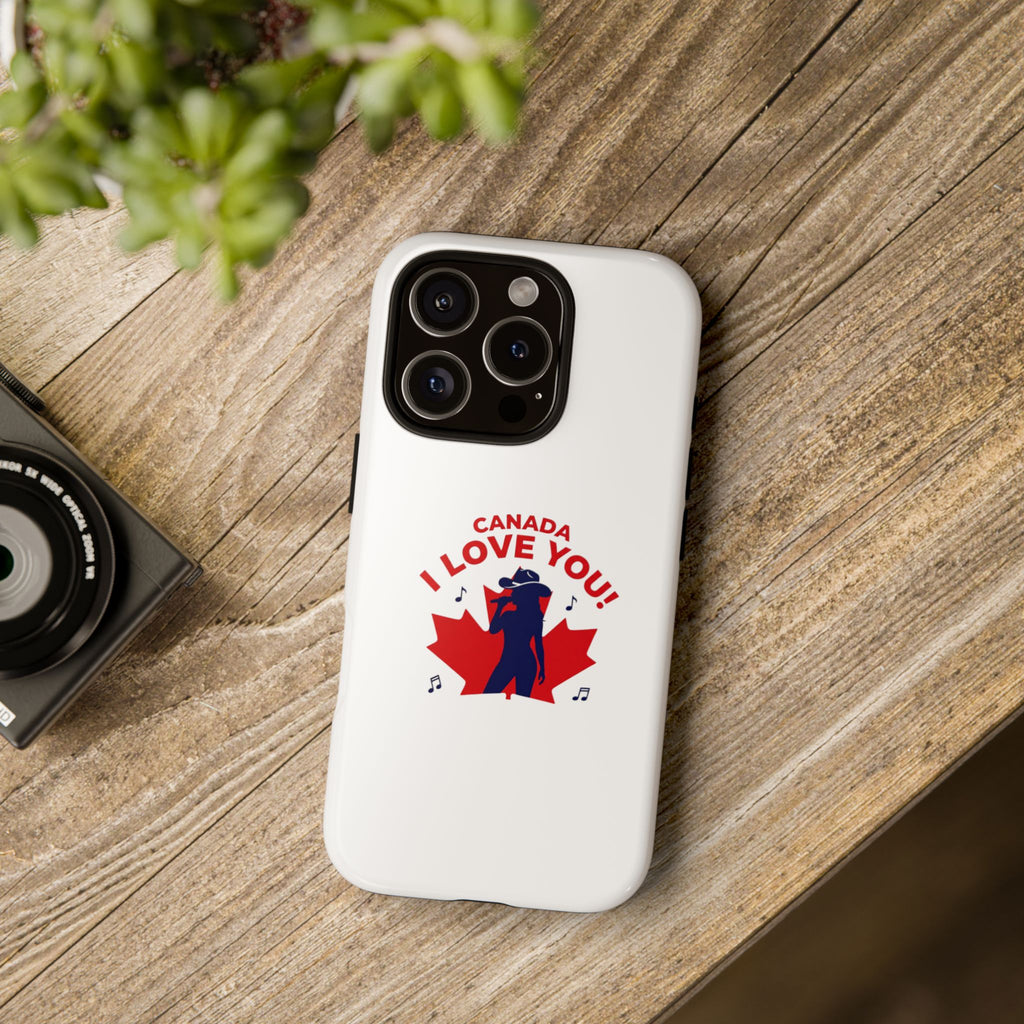 Canada I Love You Phone Case — Maple Leaf Singing Moose Patriotic iPhone Cover