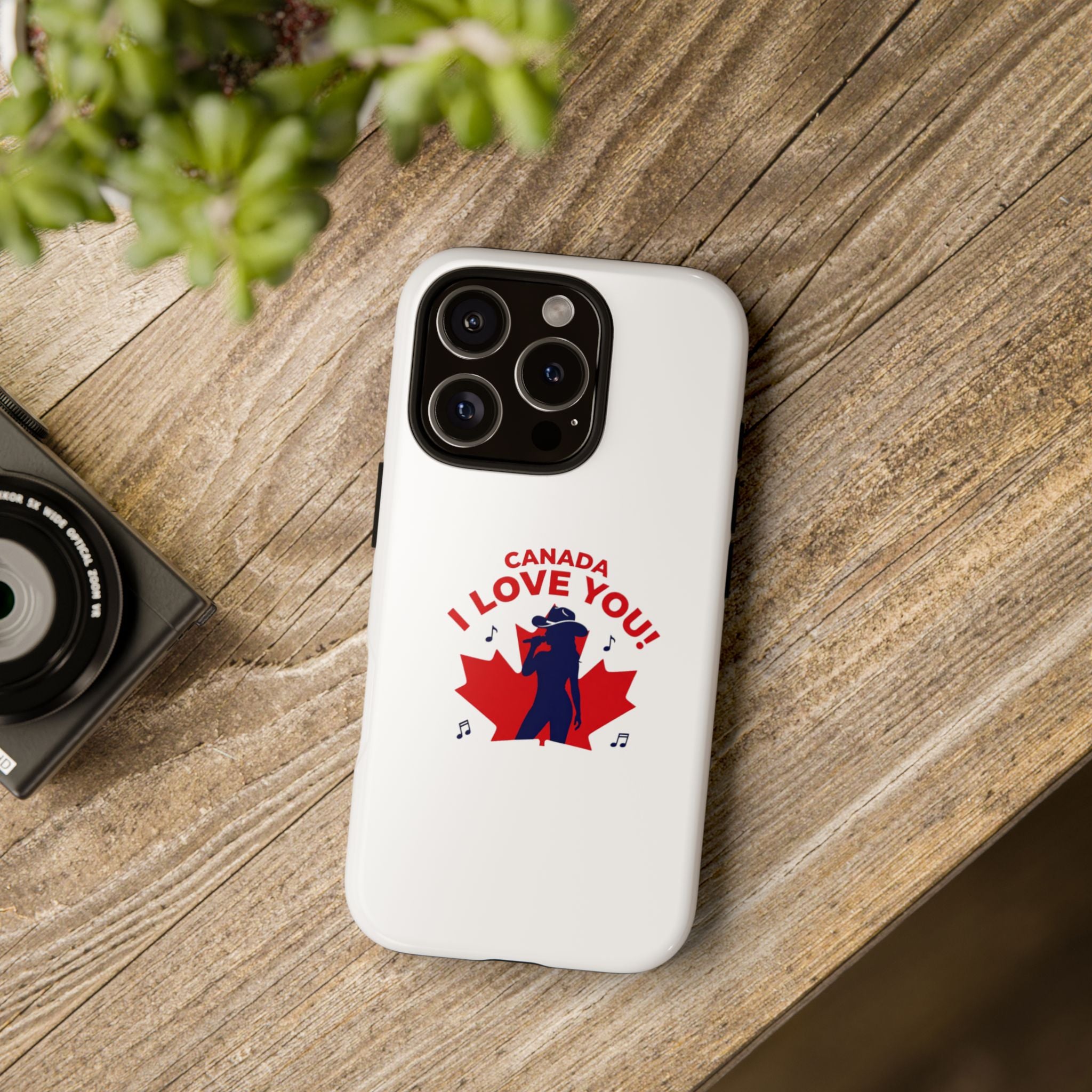 Canada I Love You Phone Case — Maple Leaf Singing Moose Patriotic iPhone Cover