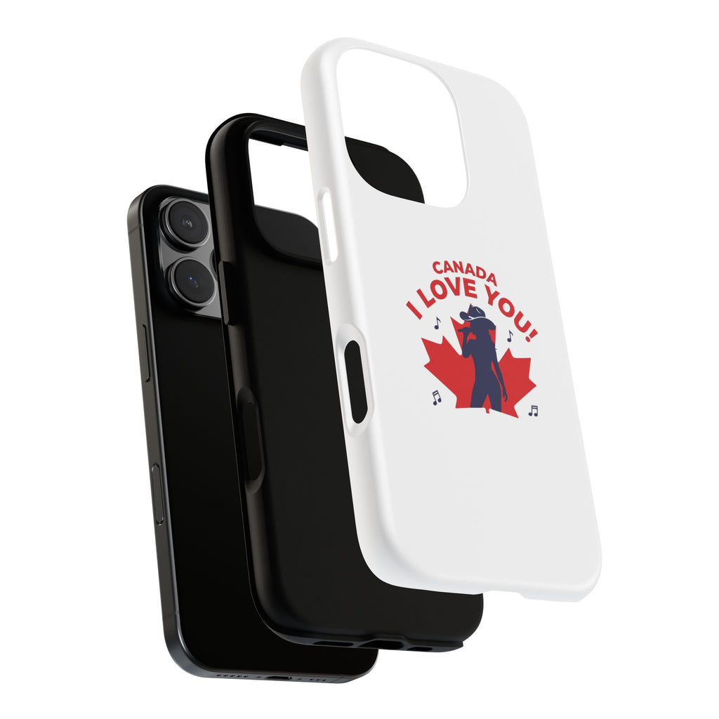 Canada I Love You Phone Case — Maple Leaf Singing Moose Patriotic iPhone Cover