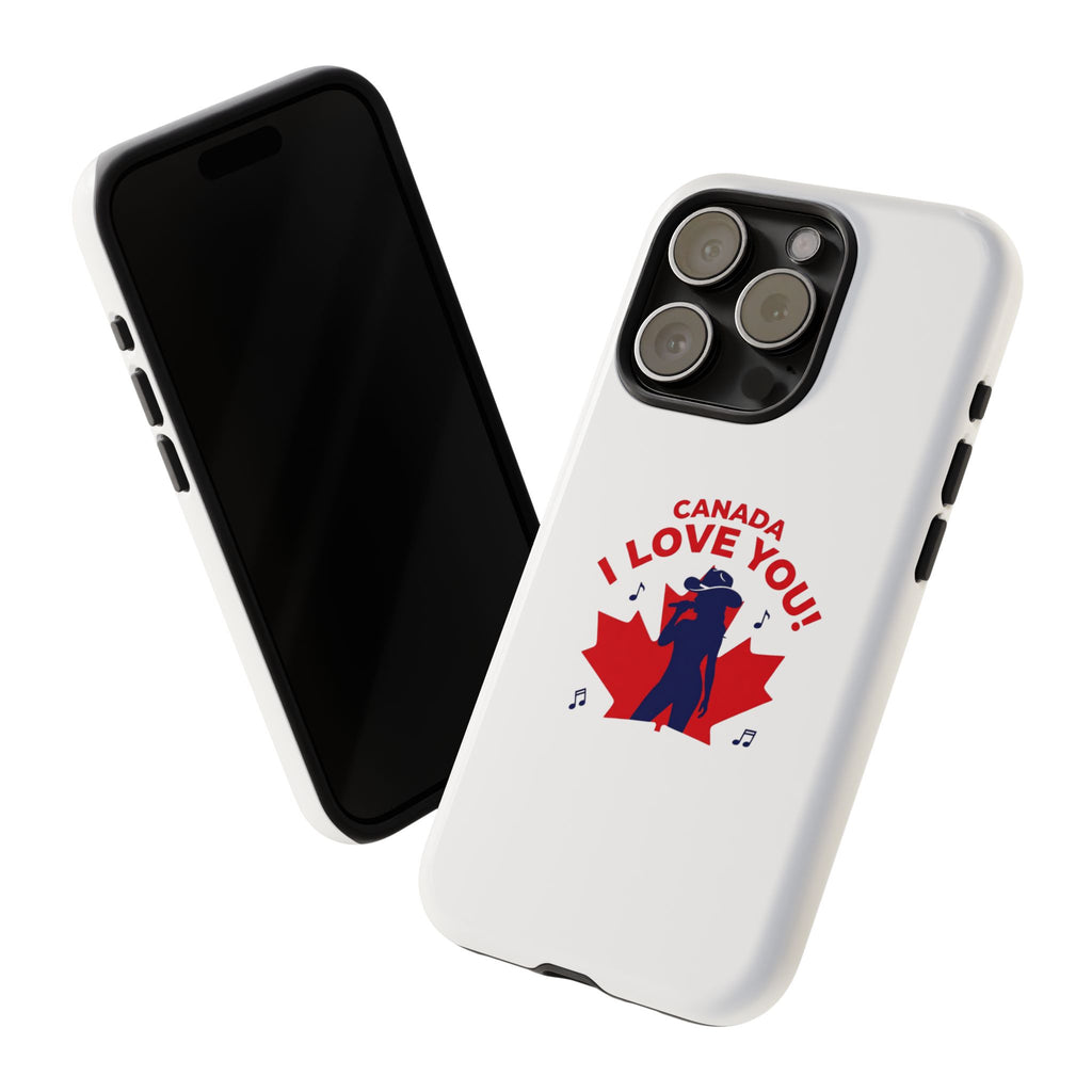 Canada I Love You Phone Case — Maple Leaf Singing Moose Patriotic iPhone Cover