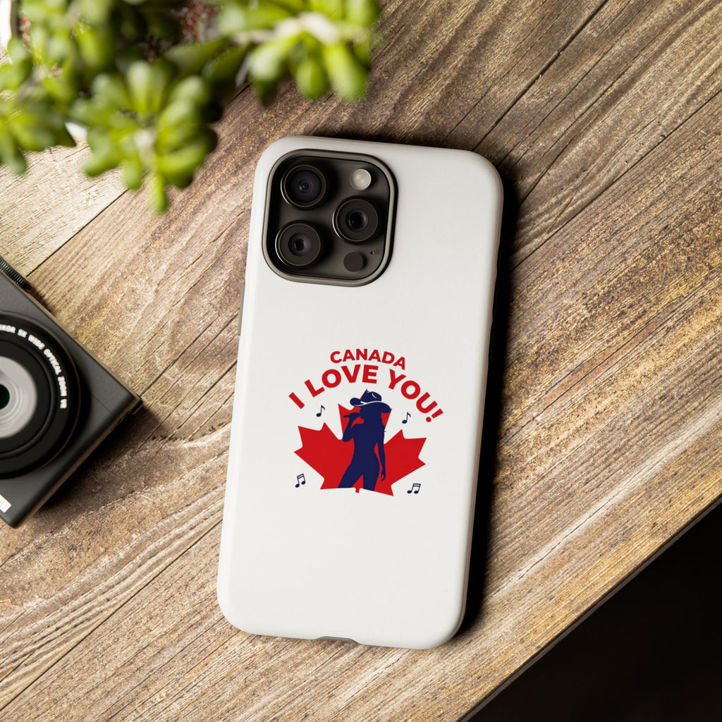 Canada I Love You Phone Case — Maple Leaf Singing Moose Patriotic iPhone Cover