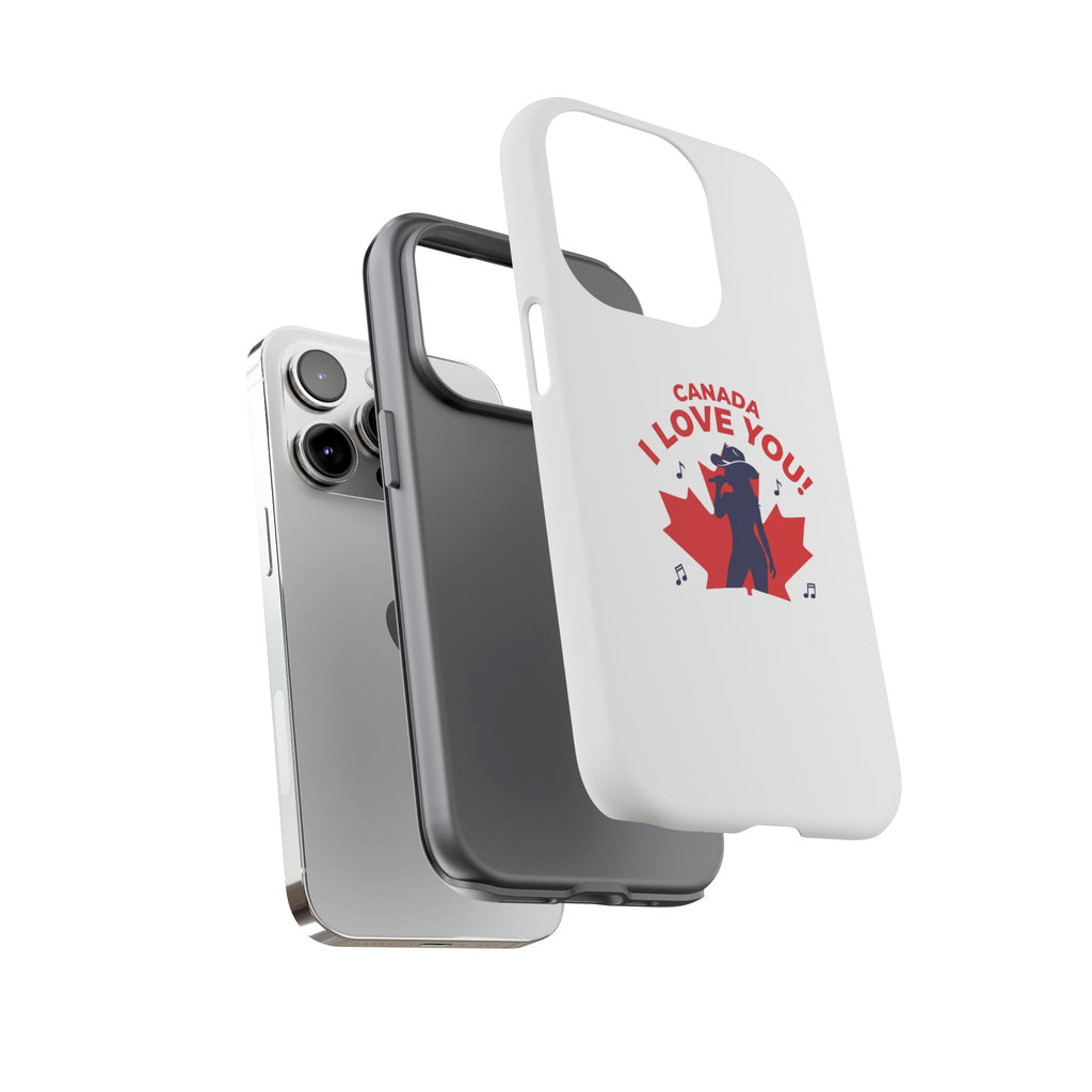 Canada I Love You Phone Case — Maple Leaf Singing Moose Patriotic iPhone Cover
