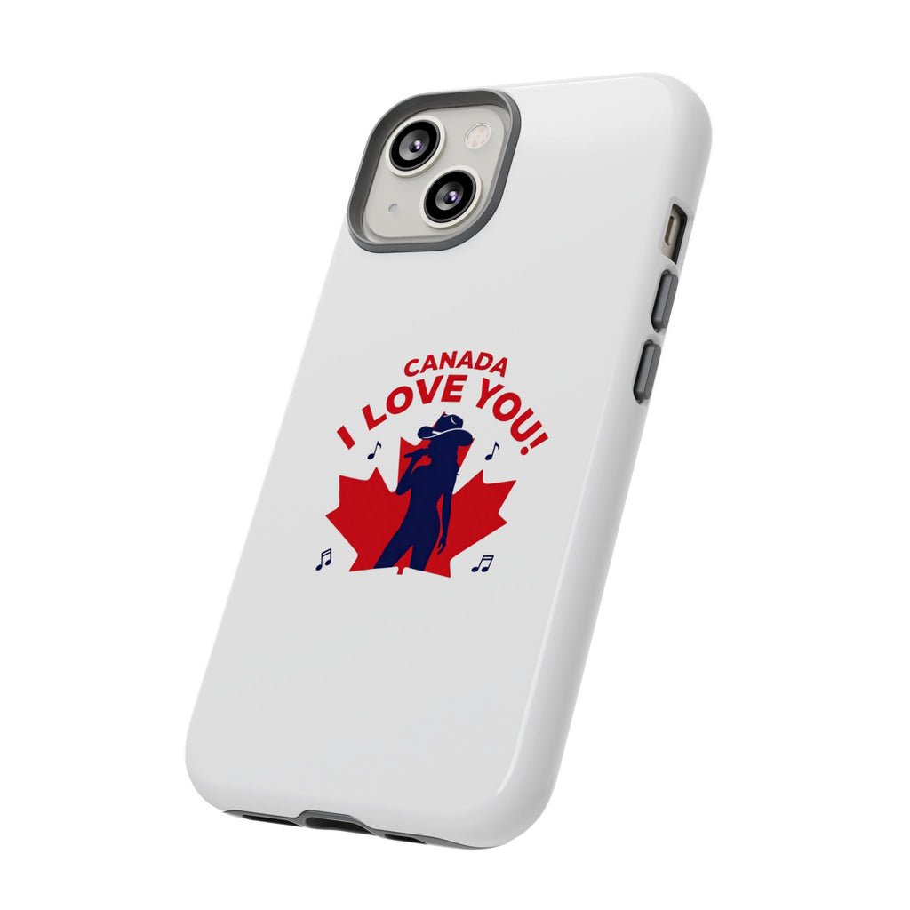 Canada I Love You Phone Case — Maple Leaf Singing Moose Patriotic iPhone Cover
