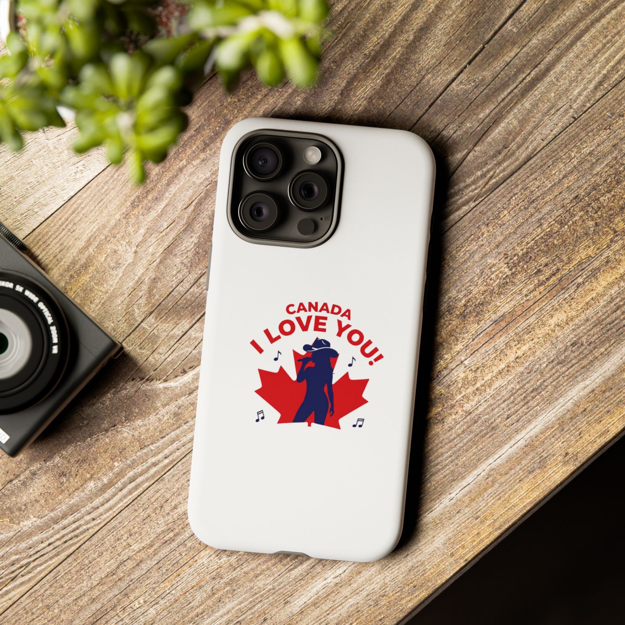 Canada I Love You Phone Case — Maple Leaf Singing Moose Patriotic iPhone Cover